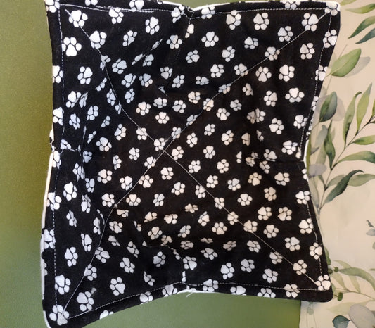 Black and White paw prints bowl koozie